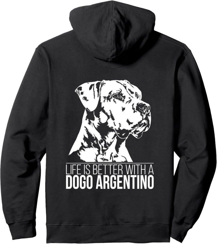 Dogo Argentino life is better Spruch Hunde Hundespruch Pullover Hoodie