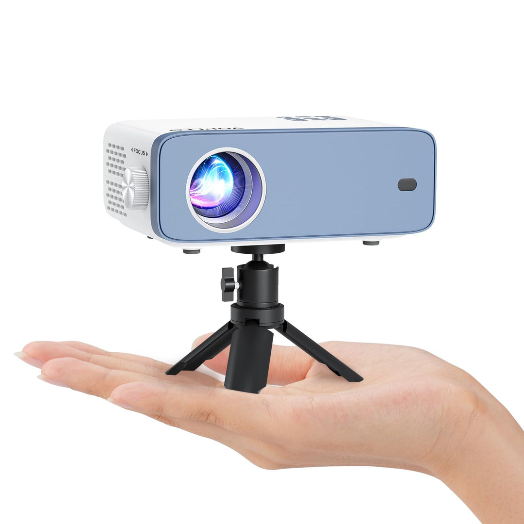 Mini Beamer, VOPLLS 23000L Full HD 1080P Unterstützt, Tragbar Video Projektor mit 50% Zoom, Heimkino