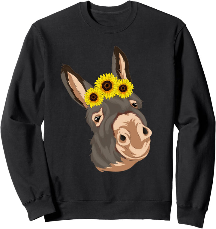 Sonnenblume Bauernhof Tier Hippie Bauer Süsses Esel Sweatshirt