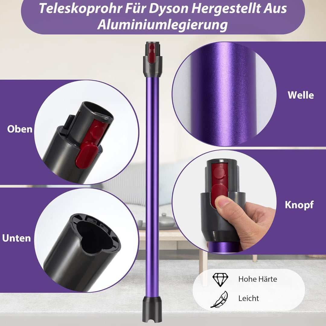 Verlängerungsrohr Kompatibel für Dyson V7 V8 V10 V11 V15, Teleskoprohr mit 2 Stück Filter, Starre Ve