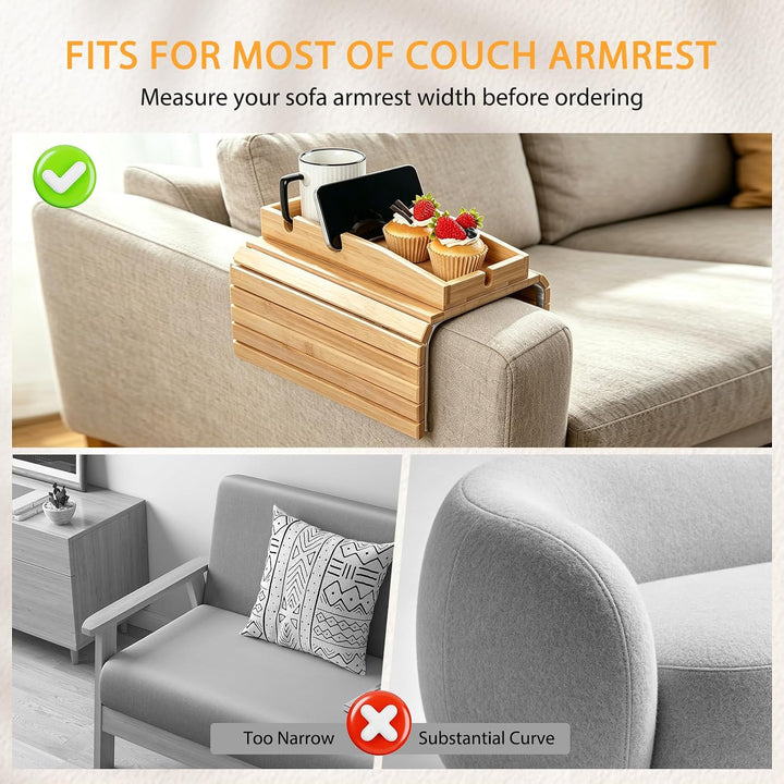 Natural Sofatablett Armlehne, Sofa Tablett, Couch Tablett Armlehne, Sofaablage, Home Organizer Platz