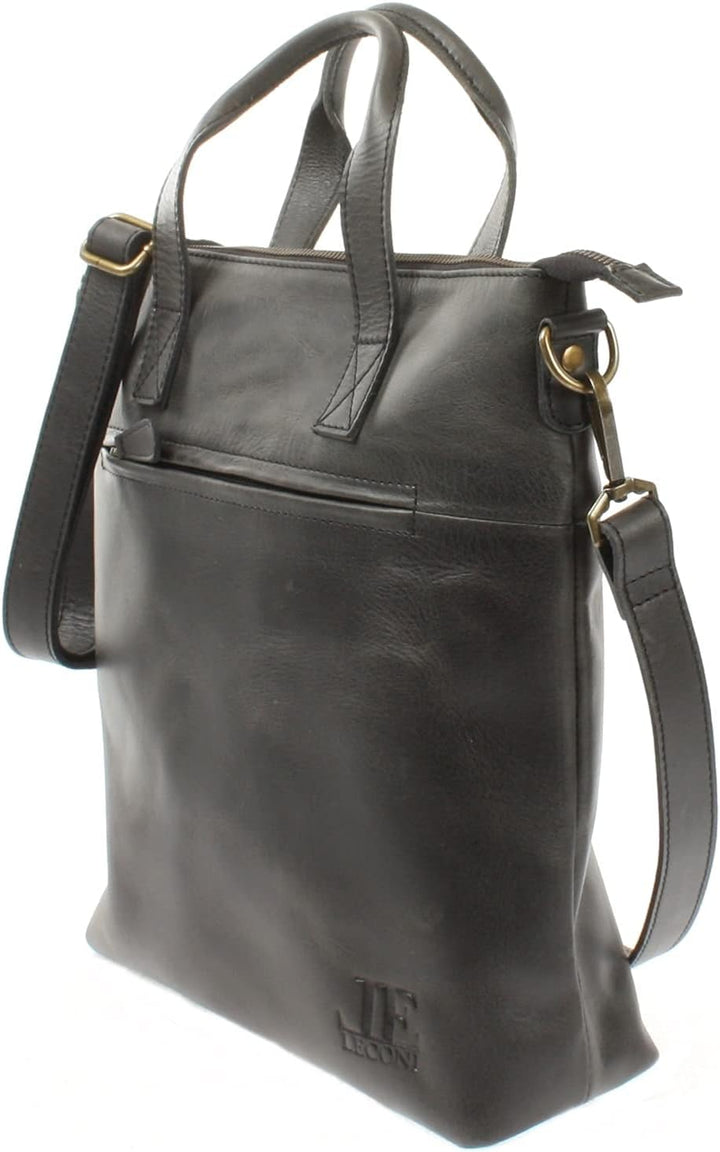 LECONI Schultertasche Henkeltasche Ledertasche für Damen echtes Leder Natur Shopper Lederhandtasche