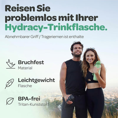 Hydracy Trinkflasche mit Fruchteinsatz - 1L Wasserflasche - BPA-freie Trinkflasche mit Zeitmarkierun