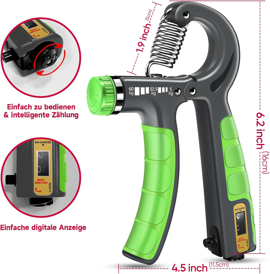 FitBeast Handtrainer Trainingsset (5-teilig), 2 Unterarmgriff Einstellbare Widerstand Handgreifer, F