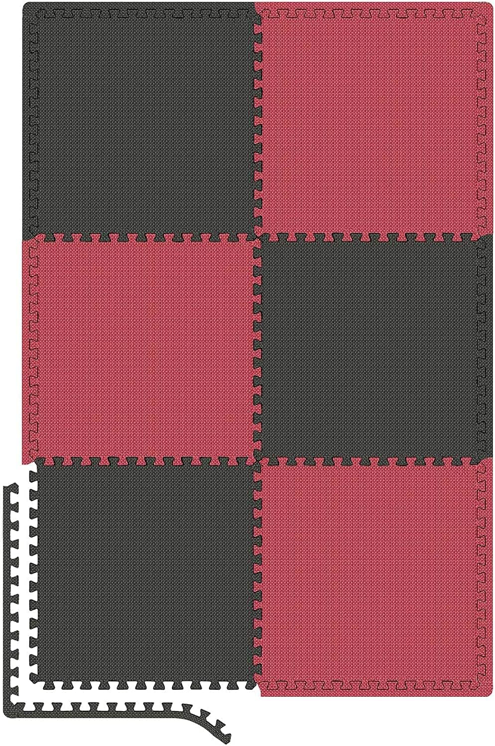 Hop-Sport Puzzlematte 6er Set - Unterlegmatte für Fitnessgeräte als Rutschfester Bodenschutz - Gröss