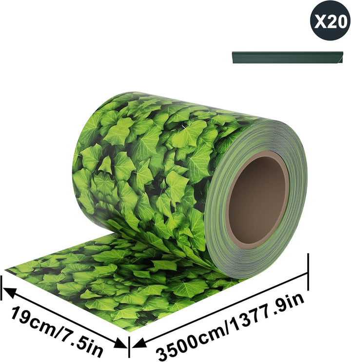 UISEBRT PVC Sichtschutzstreifen für Doppelstabmatten,35 m x 19 cm Doppelstabmattenzaun,Blickdichte Z
