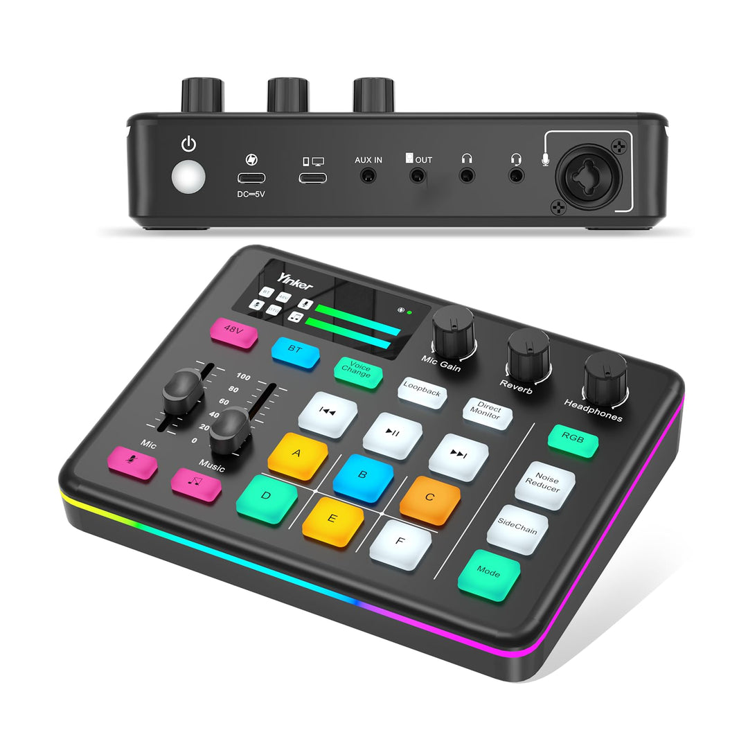 Gaming Audio Mixer Professioneller RGB Audio Soundmixer für Streamer und Content Creator 6 Benutzerd