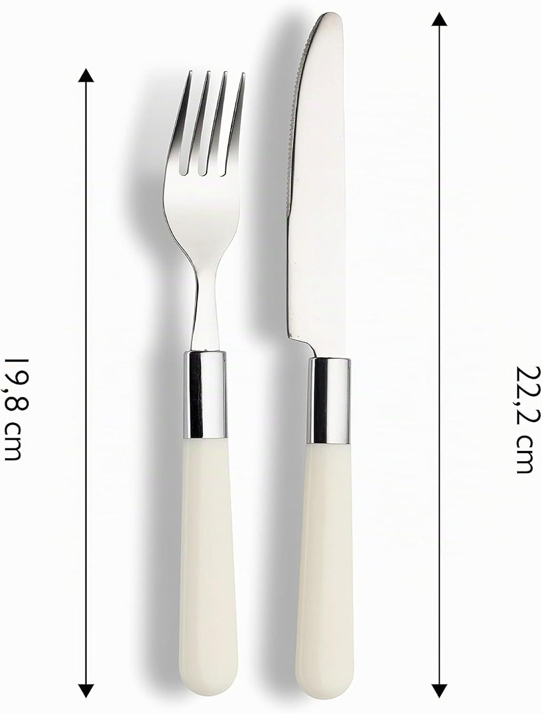 ECHTWERK Besteck Set “Bistro“, mit Kunststoffgriffen, Campingbesteck, Picknickbesteck, leichtes Reis