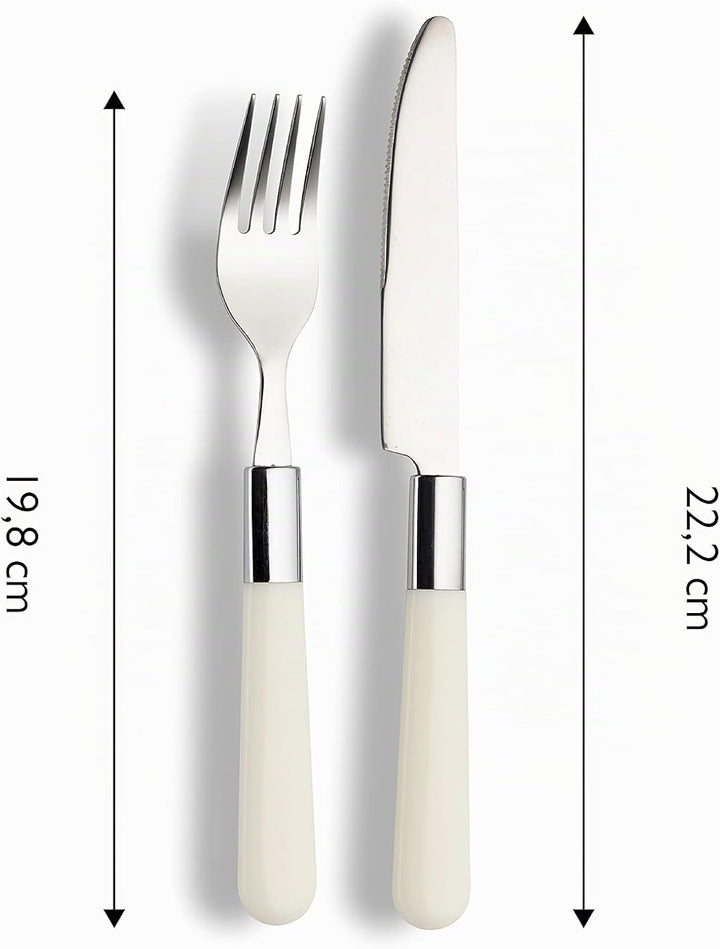 ECHTWERK Besteck Set “Bistro“, mit Kunststoffgriffen, Campingbesteck, Picknickbesteck, leichtes Reis