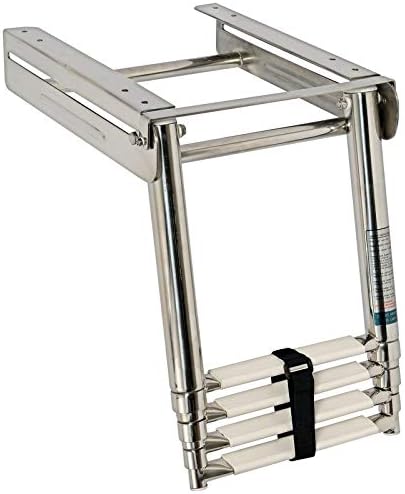 Saarwebstore Badeleiter für Badeplattform 3&4 Stufen Teleskopleiter klappbar Bootsleiter NIRO Grösse