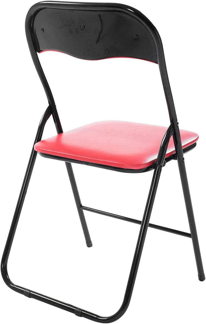 CLP Klappstuhl Felix I Gepolsterter Faltstuhl Mit Kunstleder-Bezug, Farbe:rot/schwarz, Rot/Schwarz