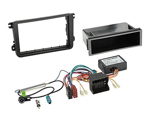 1 Din Radio Einbauset Blende Radioanschlusskabel Antennenadapter für Skoda Octavia II 1Z Facelift Sc