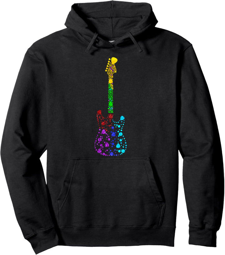Retro E-Gitarre Musikinstrument Gitarrist Musiker Kunst Pullover Hoodie