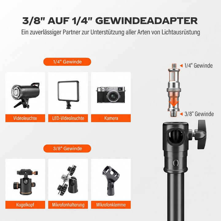Godox 290F Lichtstativ 290cm Hochbelastbares lampenstativ, 290CM
