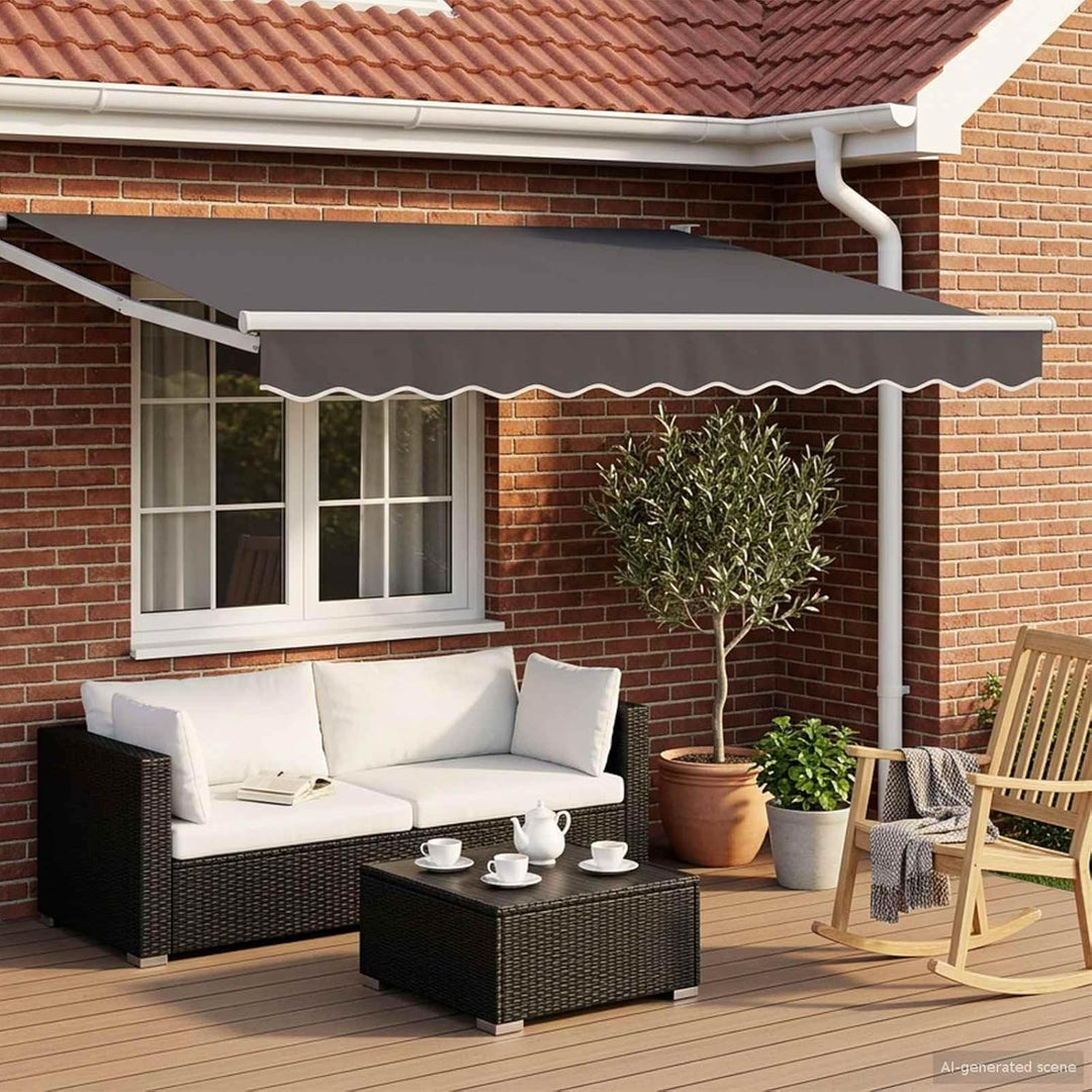 vidaXL Ausziehbare Markise Anthrazit 2,5 x 2 m Polyester und Metall, Anthrazit 2,5 x 2 m