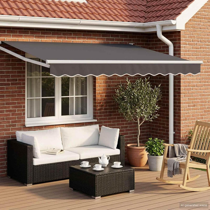 vidaXL Ausziehbare Markise Anthrazit 2,5 x 2 m Polyester und Metall, Anthrazit 2,5 x 2 m