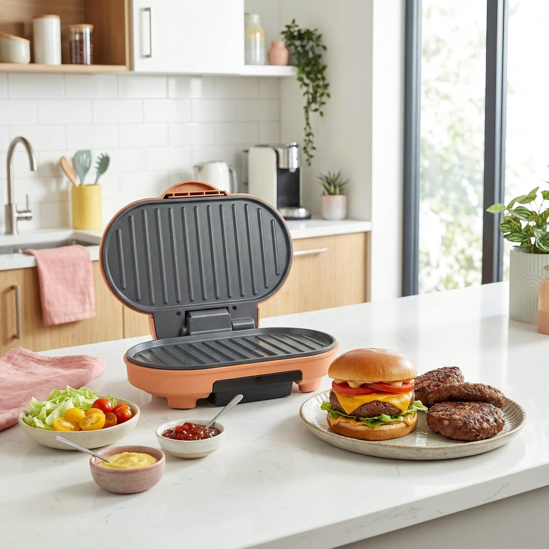 Giles & Posner Funfair Elektrischer Burger-Maker & Grill – 750 W, bereitet zwei Burger in unter 7 Mi