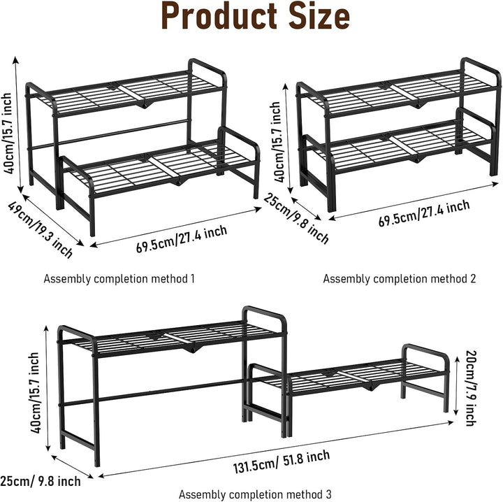 Pflanzenständer Metall 2-stufiger umwandelbarer, Pflanzenregal Blumenständer für Outdoor Balkon Gart