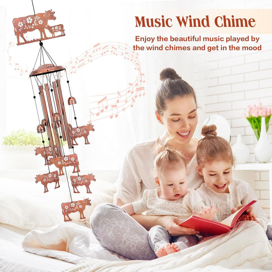 Windspiel mit Kühen, Geschenke mit Kühen für Frauen/Männer/Mutter/Frau/Oma, Geburtstagsgeschenk, Ged
