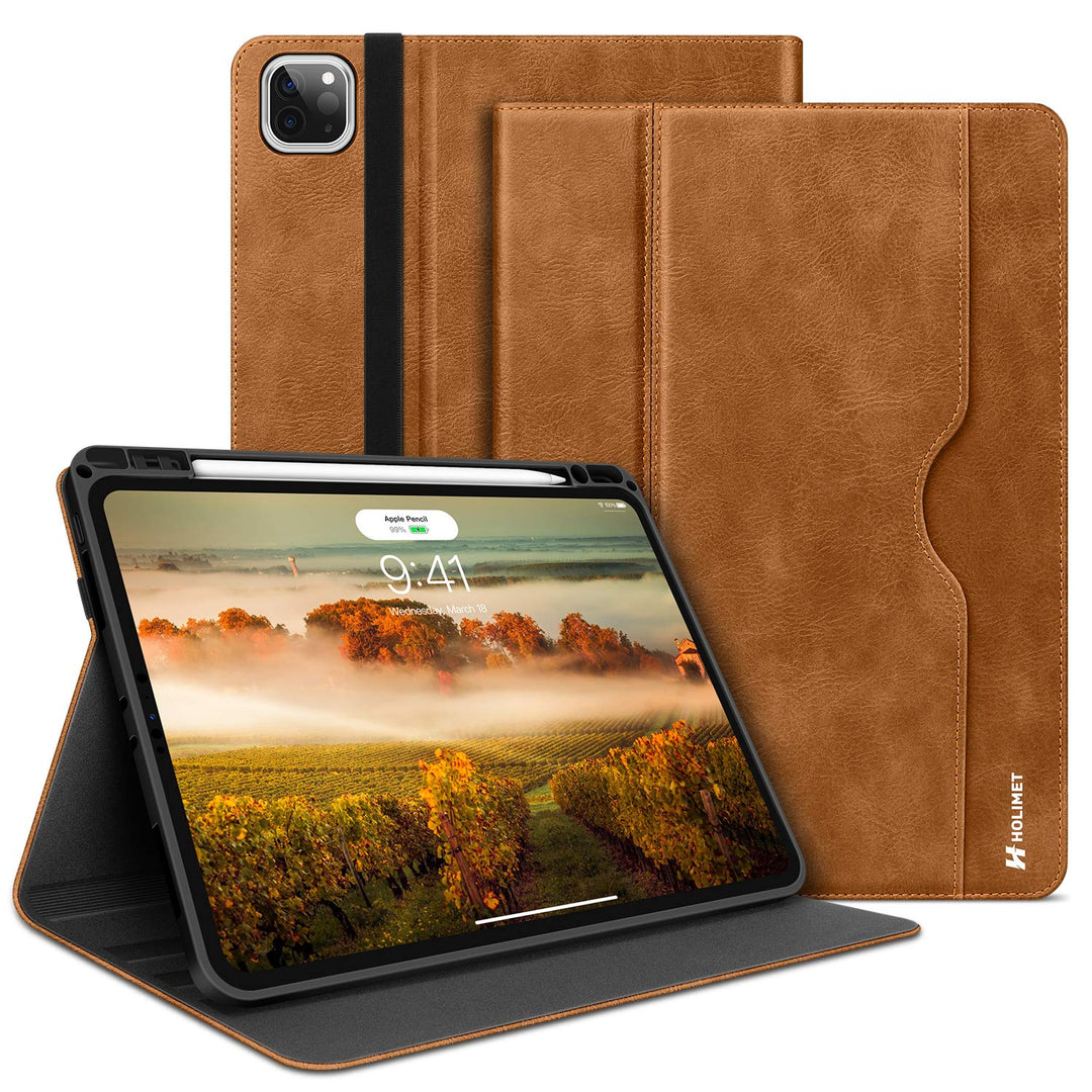 iPad Pro 11 Case 2021 3rd/2nd/1st Generation 2020 2018 with Pencil Holder Brown Burgundy, Burgundy