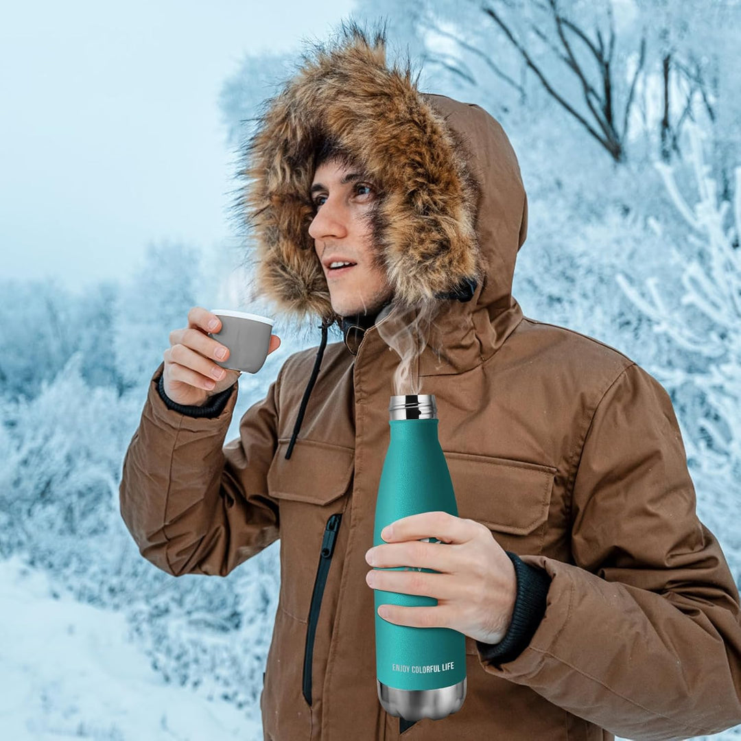 KollyKolla Thermosflasche, Trinkflasche Edelstahl 500ml/750ml/1L, Auslaufsicher Thermoskanne, BPA-Fr