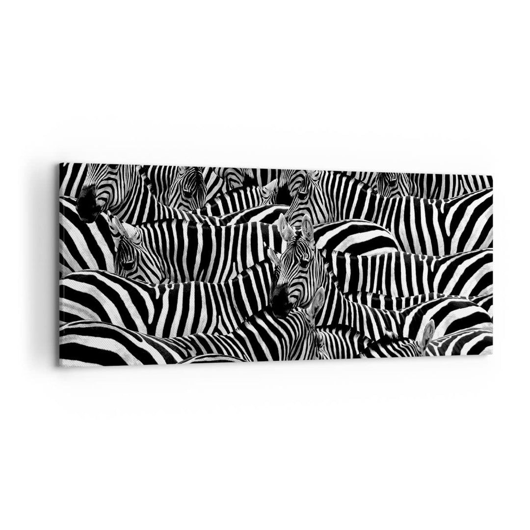 Wandbilder Dekoration Wohnzimmer Tiere Zebra Streifen Panorama Bilder auf Leinwand 120x50cm Leinwand