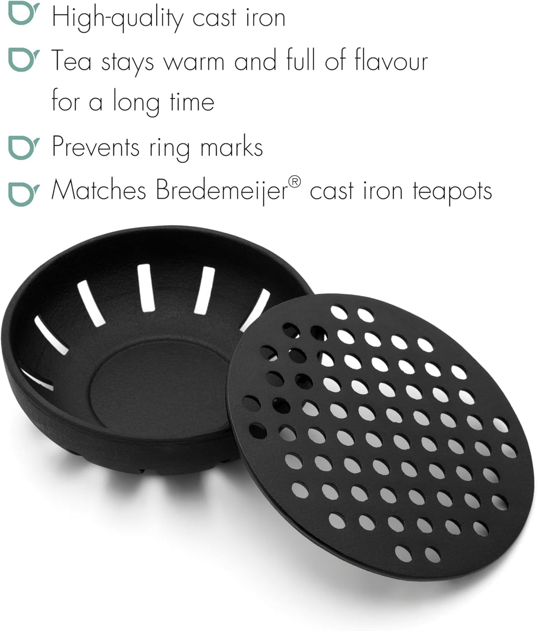 Teewärmer Stövchen Teelichthalter Gusseisen schwarz 14.5 cm