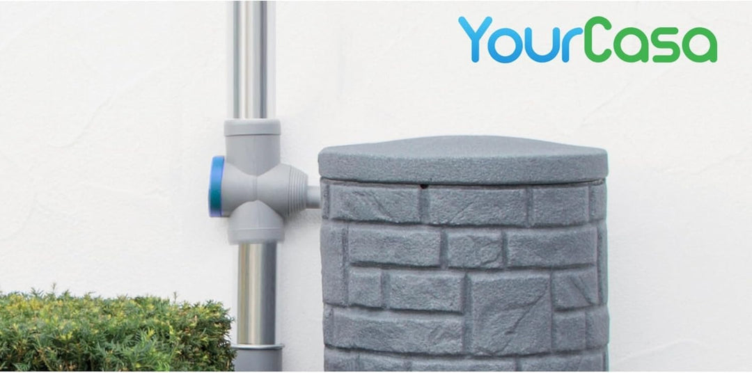 YourCasa Regensammler [Downpipe] Überlaufstop, Absperrhahn & Metallfilter - Verbinde Fallrohr 68-100