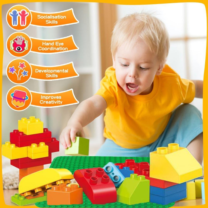 2 Grosse Bauplatte Kompatibel mit Lego Duplo Platten,38.4 * 38.4cm Classic Grundplatte mit 24 x 24 N