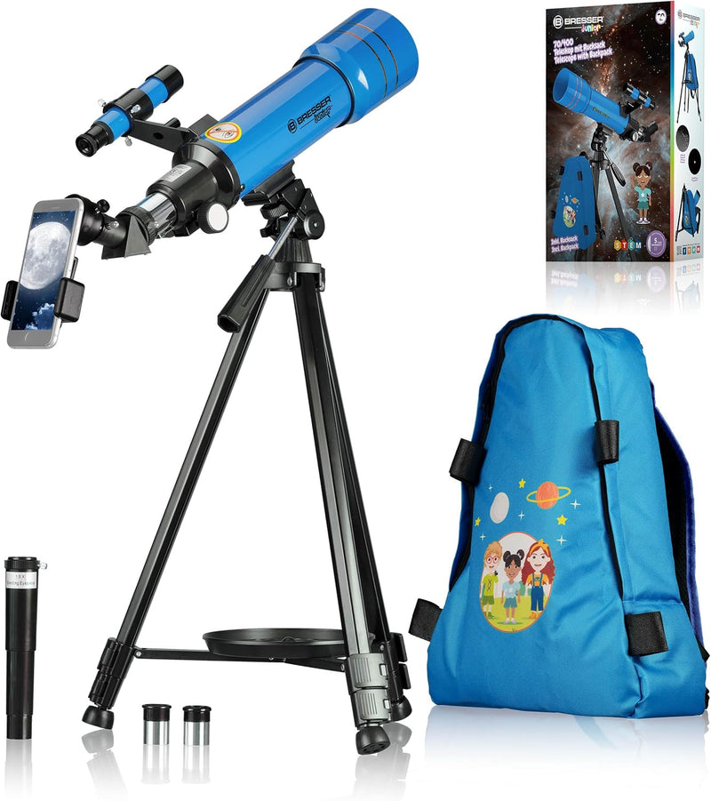 Bresser Junior Kinderteleskop 70/400 Linsenteleskop für Kinder ab 8 Jahren, Astronomie Einsteiger, T