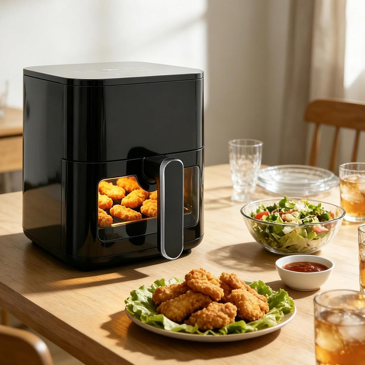Heissluftfritteuse 5 L Rapid Air Fryer, 8 Programmen, Digitales LED-Display, Sichtfenster, Timer, Fr