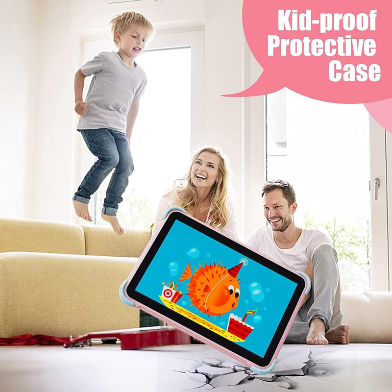 ascrecem Kinder Tablet 10 Zoll Android Tablet für Kinder mit WiFi Doppelkamera IPS Display Quad Core