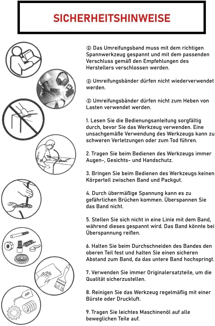 Palettiernadel für Umreifungsband, Umreifungsgerät, Umreifung, Palettierhilfe