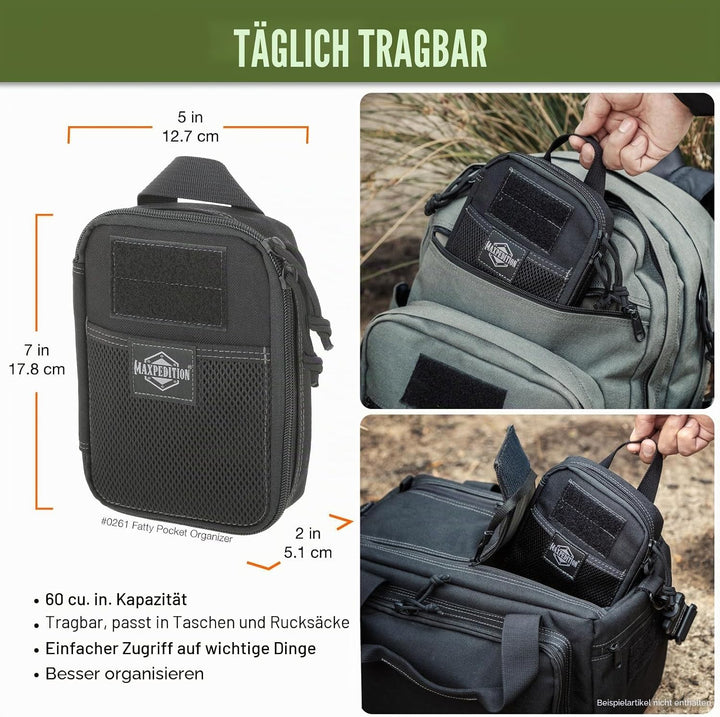 Maxpedition Fatty Pocket Organizer Tasche, Schwarz, 20 in, Schwarz