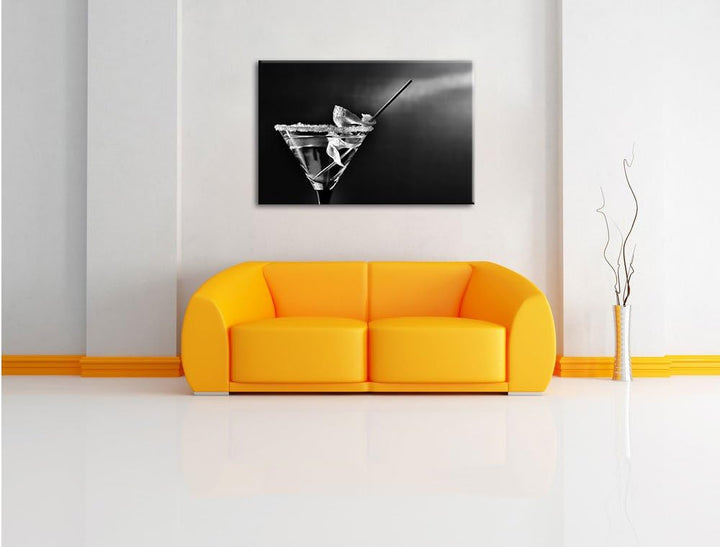 Pixxprint Cocktail Glas / 100x70cm Leinwandbild bespannt auf Holzrahmen/Wandbild Kunstdruck Dekorati
