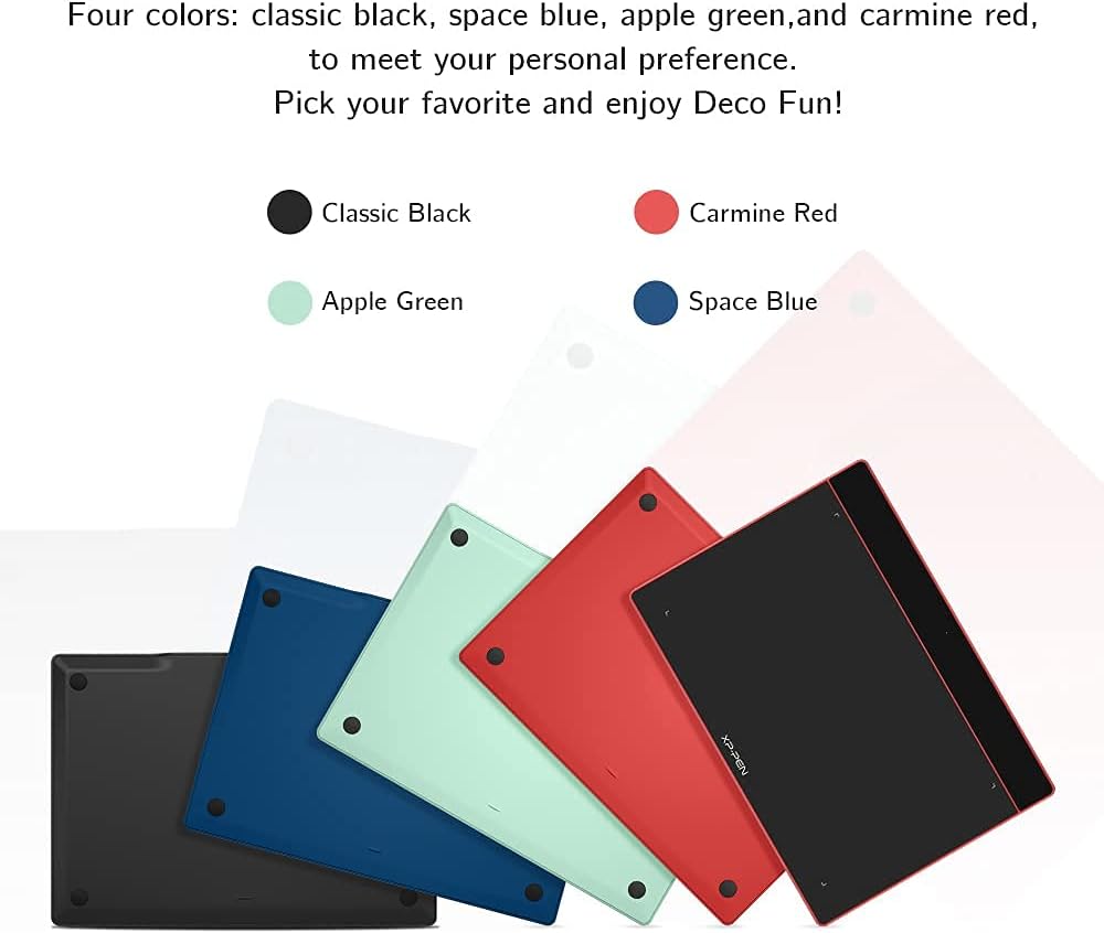 XP-PEN Deco Fun XS 4,8"x3" Grafiktablett mit batterielosem Stift 8192 Drucksufen für Digitale Unters