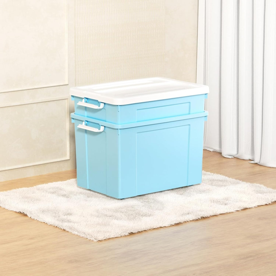 Cetomo 90 l x 6 Kunststoff-Aufbewahrungsbox, Tragetasche, Organisationsbehälter mit robustem Deckel