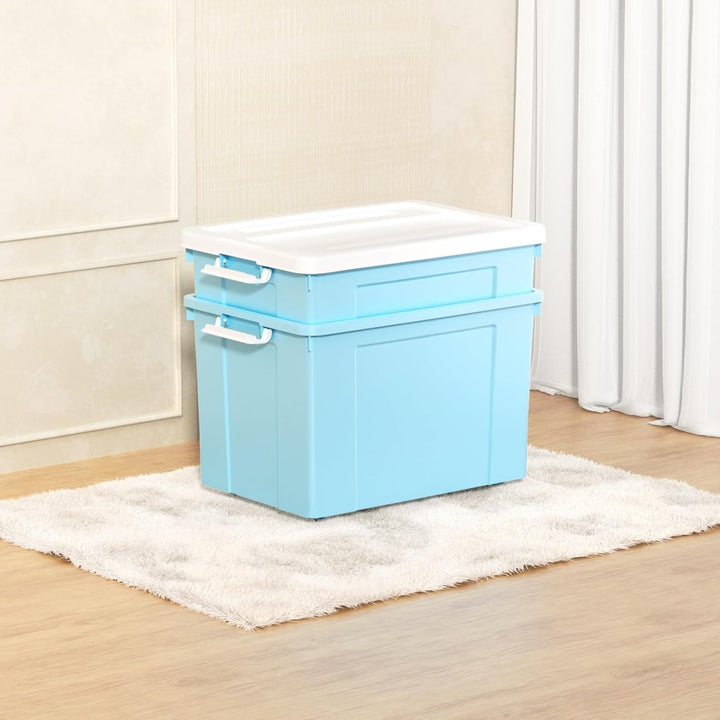 Cetomo 90 l x 6 Kunststoff-Aufbewahrungsbox, Tragetasche, Organisationsbehälter mit robustem Deckel