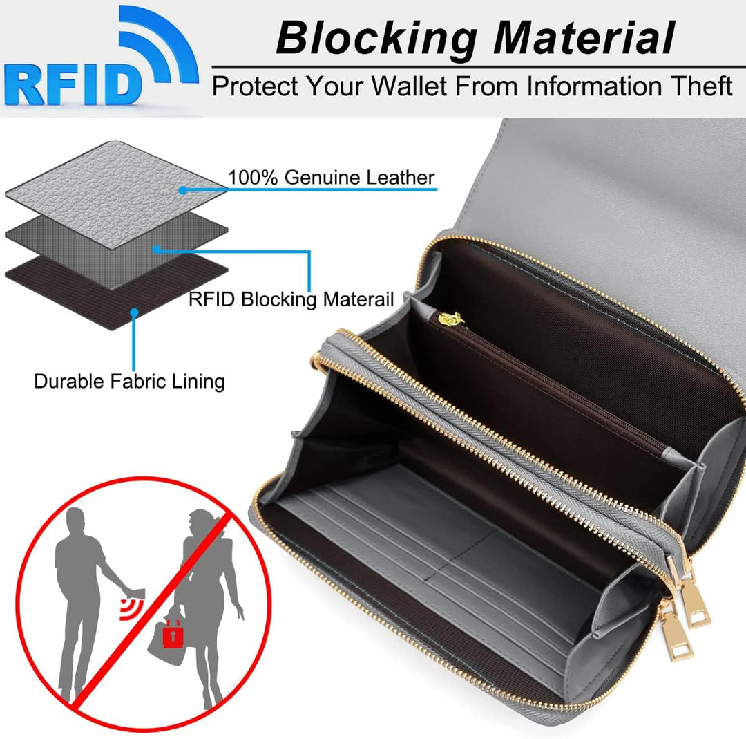 REETEE Handytasche Zum Umhängen Leder Damen Kleine Umhängetasche RFID Schutz Geldbörse Damen,Crossbo