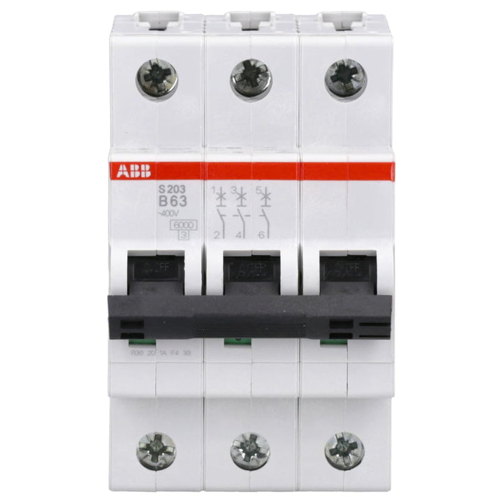 ABB S203 B63 Automatikschalter 6KA 3P, weiss Single, Single