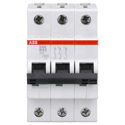 ABB S203 B63 Automatikschalter 6KA 3P, weiss Single, Single
