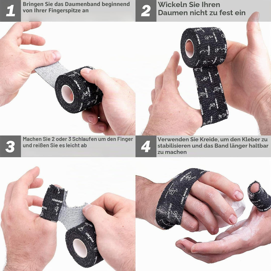 WARM BODY COLD MIND Hook Grip Tape für Gewichtheben - Lifters Baumwolle Thumb Tape für Powerlifting,