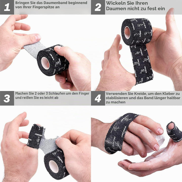 WARM BODY COLD MIND Hook Grip Tape für Gewichtheben - Lifters Baumwolle Thumb Tape für Powerlifting,