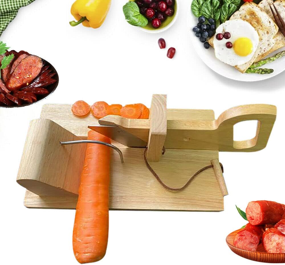Kaibrite Holz Wurstschneidemaschine Speckschneidemaschine Wursthobel Wurst Schneider Cutter+Edelstah