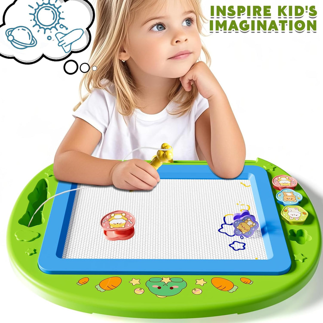 XL Magnetische Zaubertafel für Kinder, Maltafel mit Stempel & Stift, Lernspielzeug & Reisegrösse, Ge