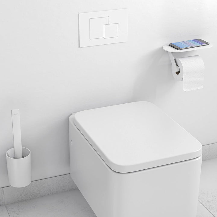 hansgrohe WallStrois - Toilettenset, Zubehör Set für die Toilette ohne bohren, Badezimmer Set 2-teil