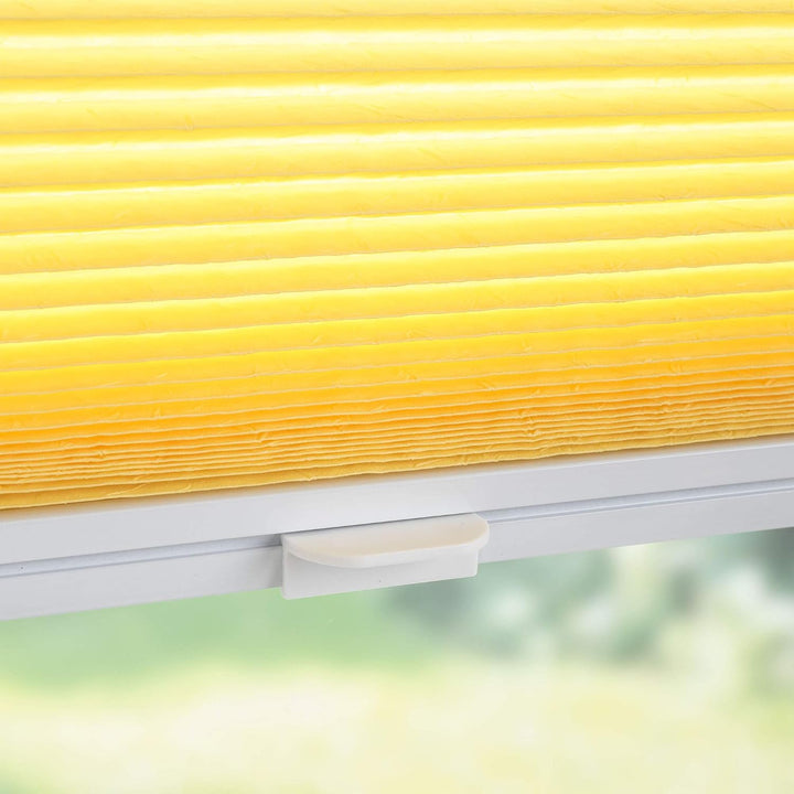 Liedeco® Plissee verspannt mit Klemmträger / 75 x 150 cm Lemon Yellow (gelb) (Breite x Höhe) / licht