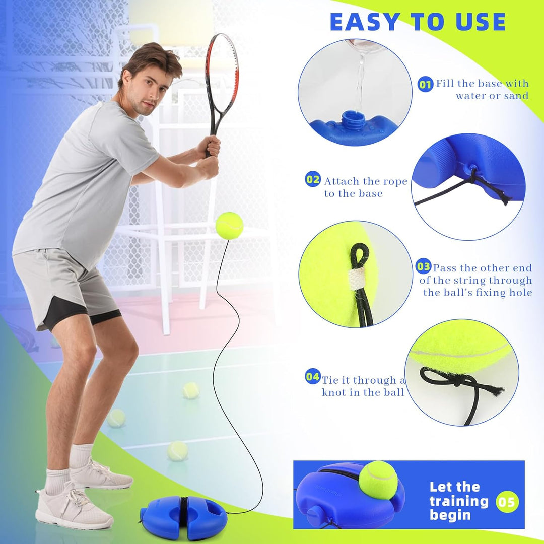 Tennis Trainer Tennistrainer mit 2 Twistball Ersatzball mit Schnur Tennistraining Tennistrainer Gumm