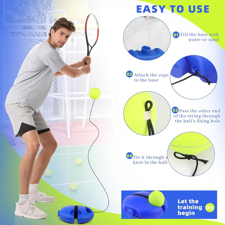 Tennis Trainer Tennistrainer mit 2 Twistball Ersatzball mit Schnur Tennistraining Tennistrainer Gumm