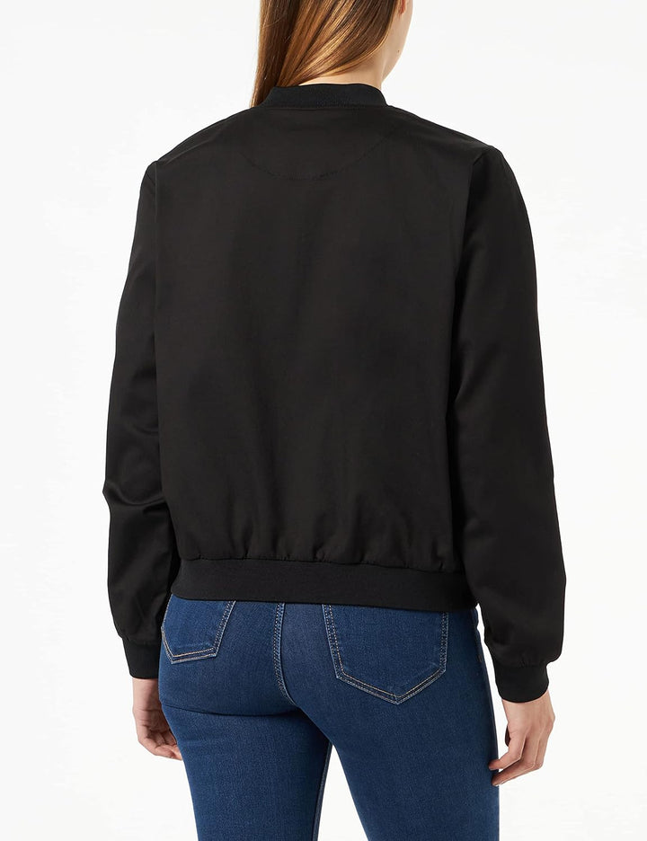KAFFE Damen Bomber Jacke Damenjacke, lässig, Langer Ärmel, Relaxed Fit, Kalea Bomberjacke, Black Dee